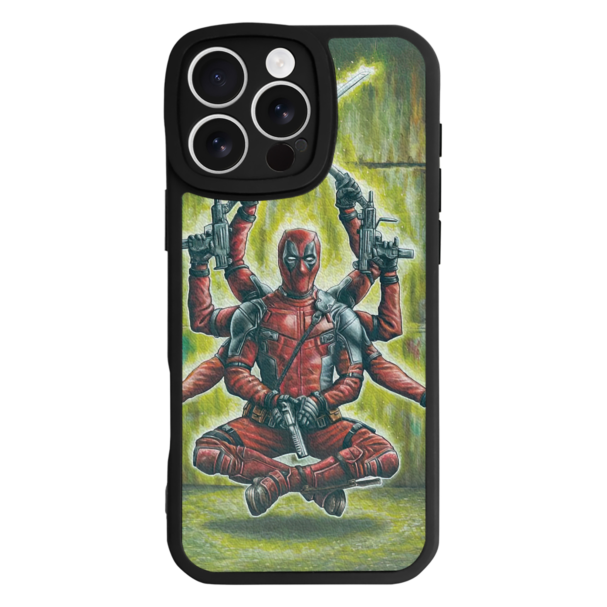 （画像用） Deadpool デッドプール 【iPhone 16シリーズ対応】シリコンスマホケース（レザー調） 材質：シリコン